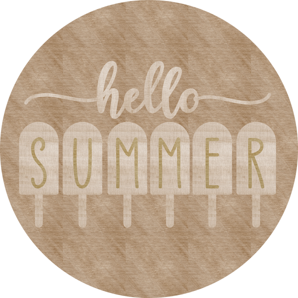 Hello Summer Round Sign